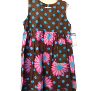 CORKY’S KIDS NEW GIRLS BOUTIQUE PINK DRESS  FLORAL SUMMER SLEEVELESS SIZE 4T 4